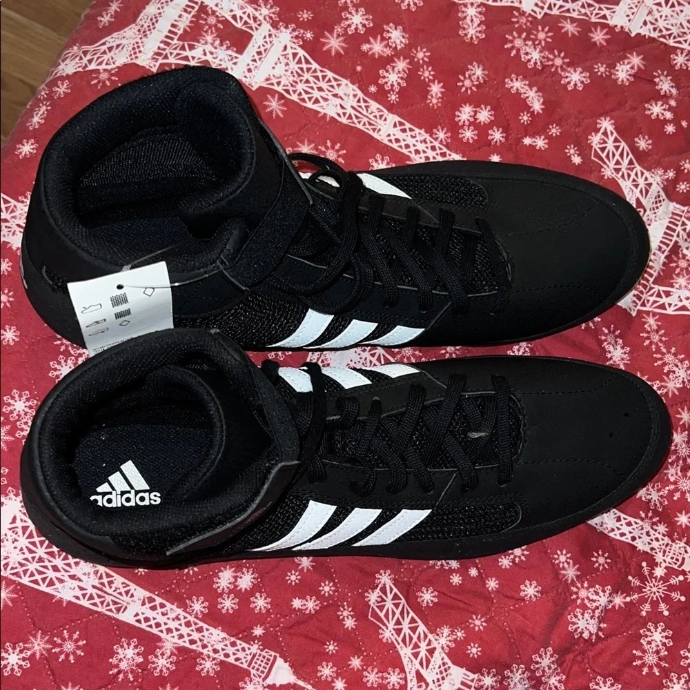 Adidas Black and White High-Tops